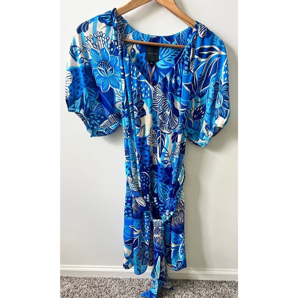 Alex Marie Allison satin back crepe floral dress women's size small